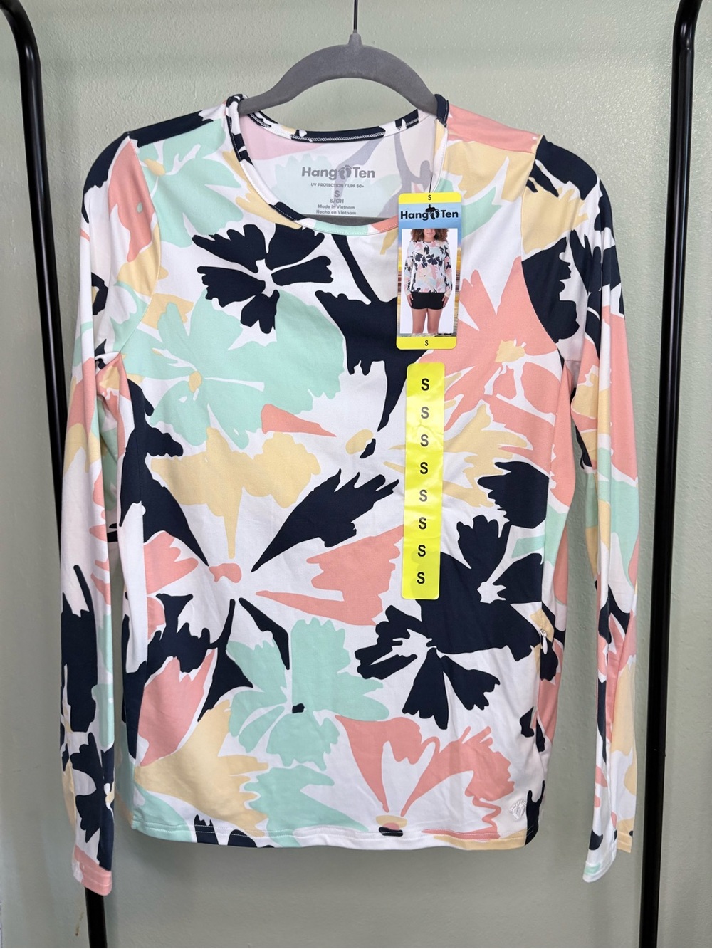NWT Hang Ten UPF 50+ Sun Protection Long Sleeve Rashguard Shirt Size S